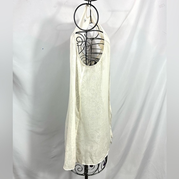 Manoukian white gauzy beaded front tank - Picture 4 of 7